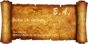 Bobrik Arion névjegykártya